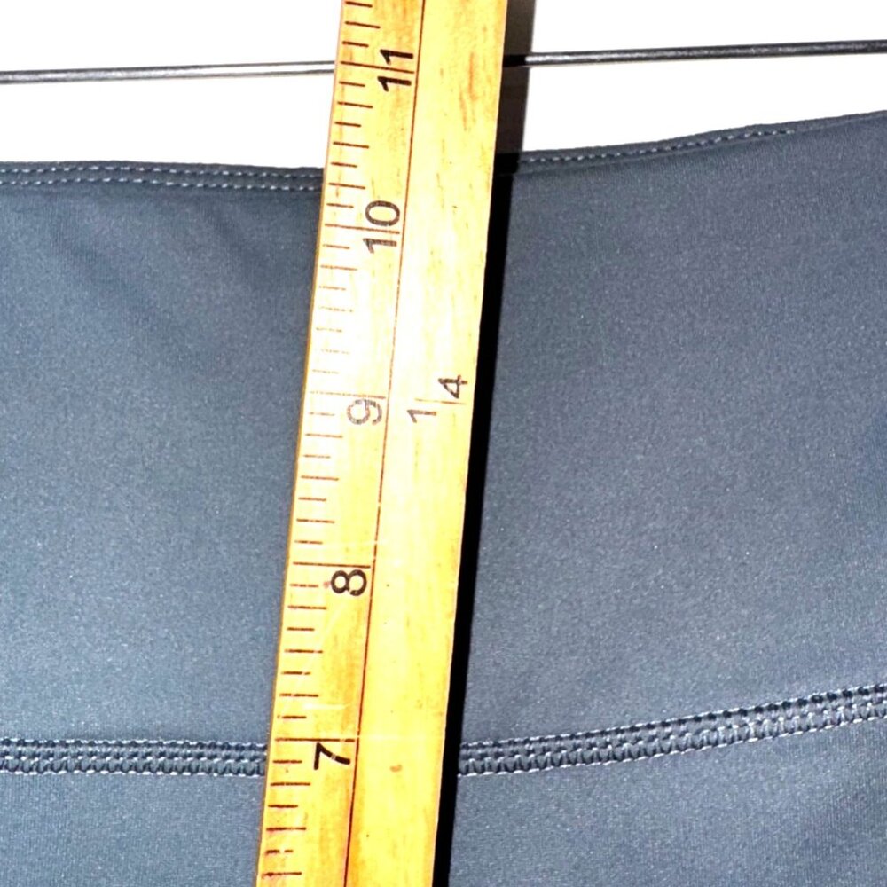 High Waisted Athletic Cropped Leggings W/ Side Pockets Slate Blue Pai Activewear - Picture 6 of 7